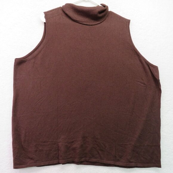 Jessica London Sweater Womens Size 26/28 Sleeveless Turtleneck Brown Knit New - Picture 5 of 10